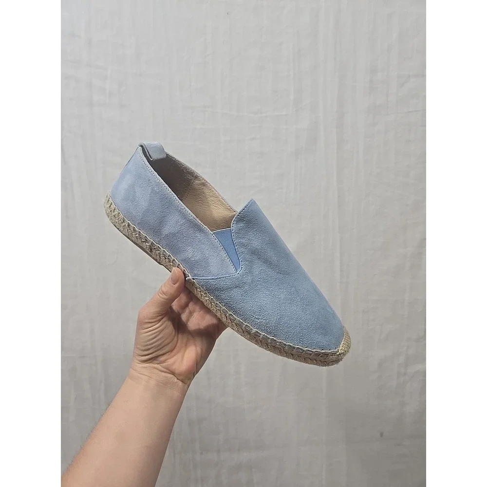 Passeggiando Ravello Women EU 41‎ US 10 Blue Suede Espadrilles Flats Shoes Spain